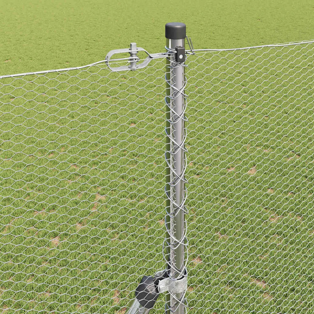 Heksagonalinė tvoros tvirtinimo sistema 50 x 1,5 m Sidabrinė
