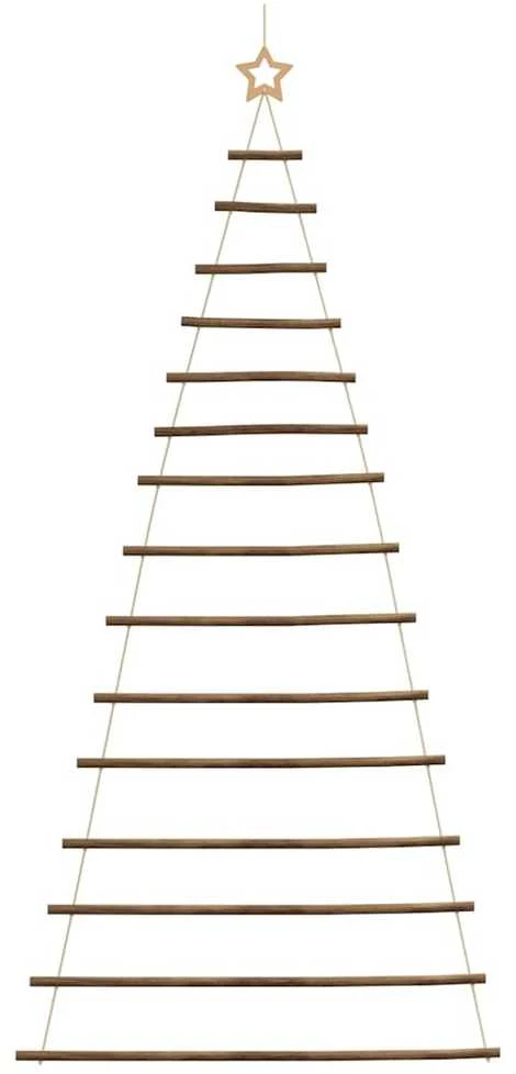 Pakabinama Kalėdų eglutė su žvaigžde viršuje, 100x210 cm, natūrali šaka