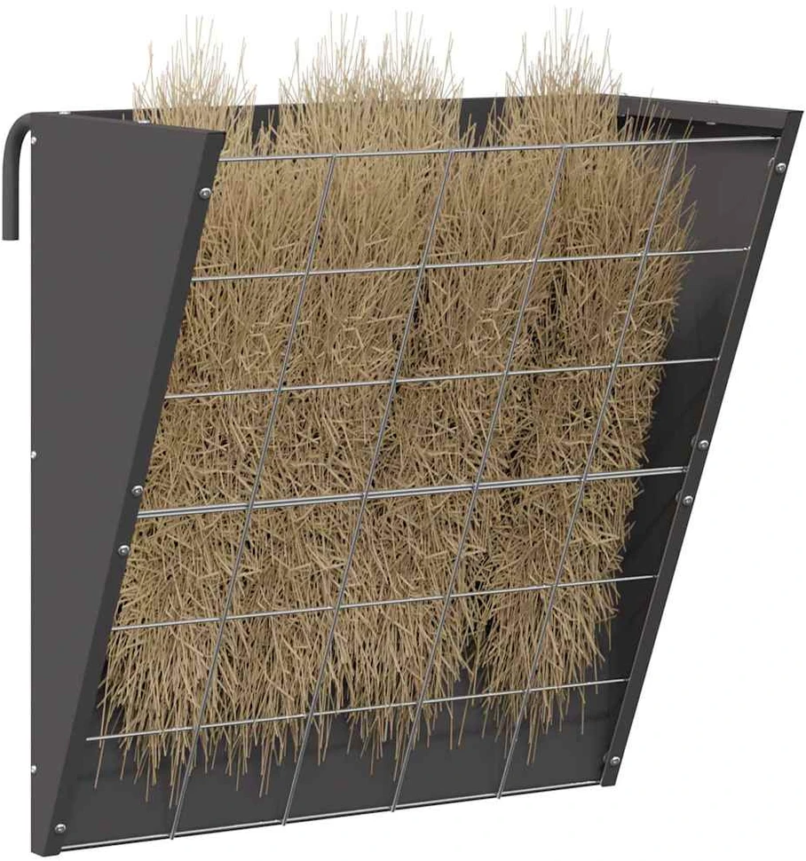 Pakabinama šiaudų šėrykla Juoda 61 x 33 x 66 cm 5kg