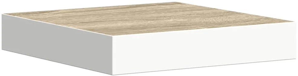 Pakabinama sieninė lentyna, ąžuolo ir balta, 23x23,5x3,8cm, MDF