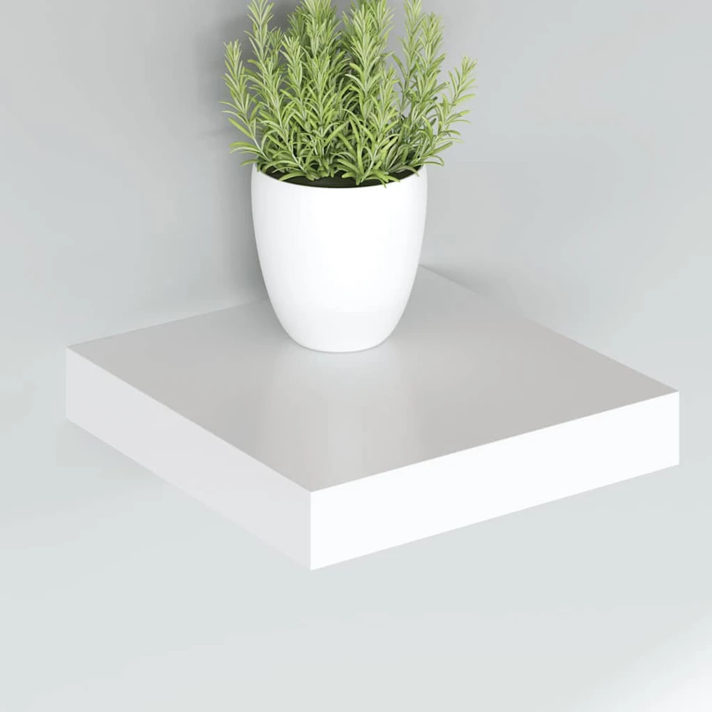 Pakabinama sieninė lentyna, baltos spalvos, 23x23,5x3,8cm, MDF