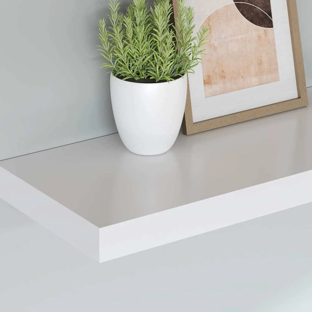 Pakabinama sieninė lentyna, baltos spalvos, 120x23,5x3,8cm, MDF