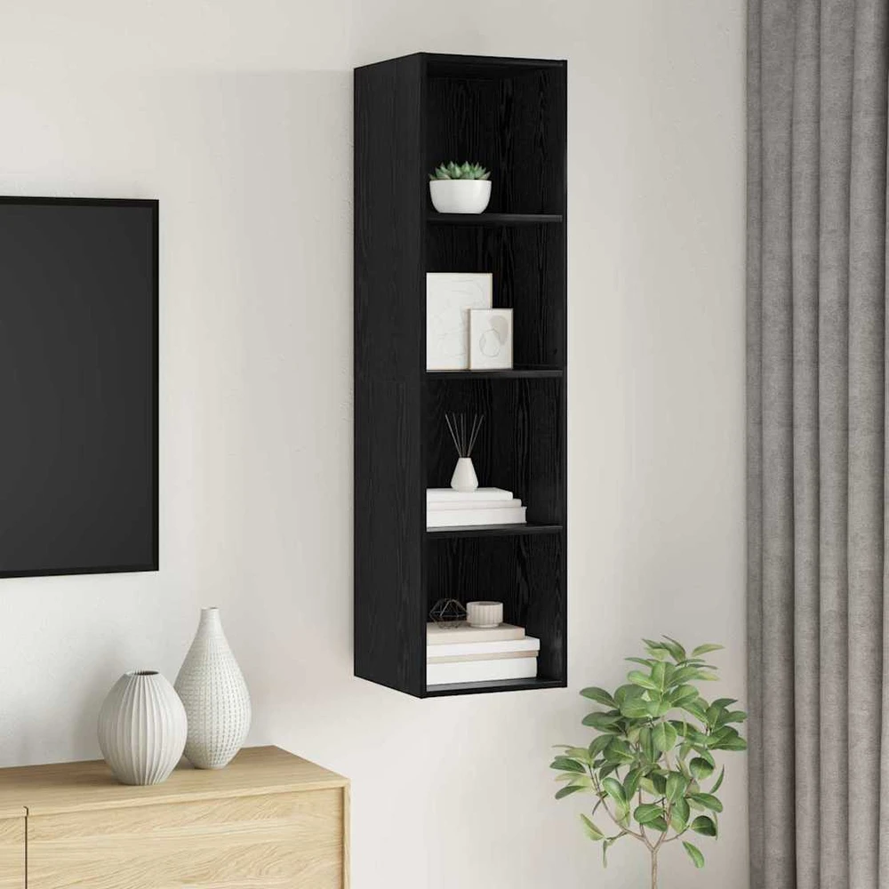 TV staliukas TV spintelių komplektas 37 x 37 x 142,5 cm Juodas ąžuolas