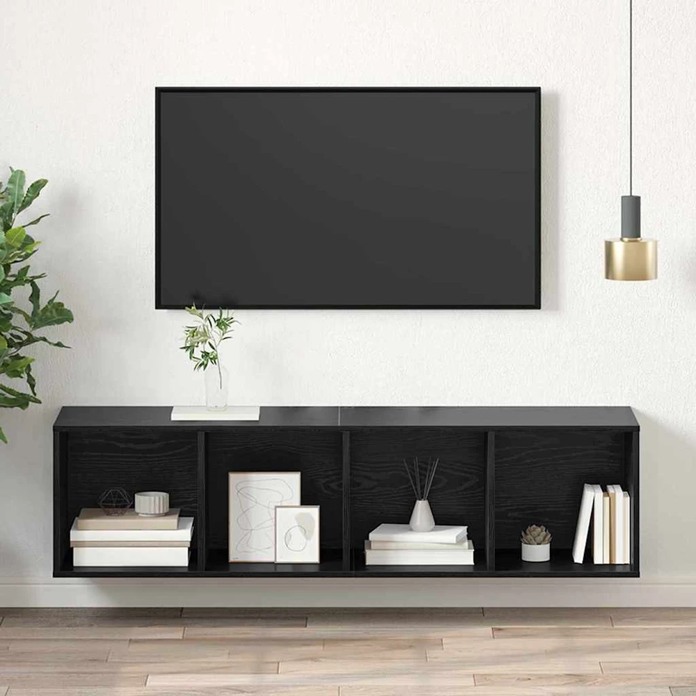 TV staliukas TV spintelių komplektas 37 x 37 x 142,5 cm Juodas ąžuolas