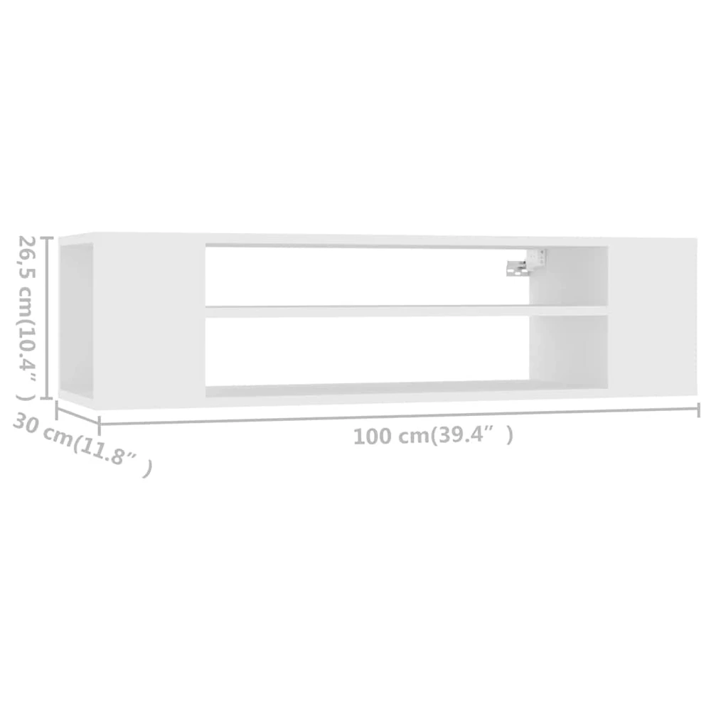 TV staliukas Pakabinama TV spintelė, balta, 100x30x26,5cm, mediena