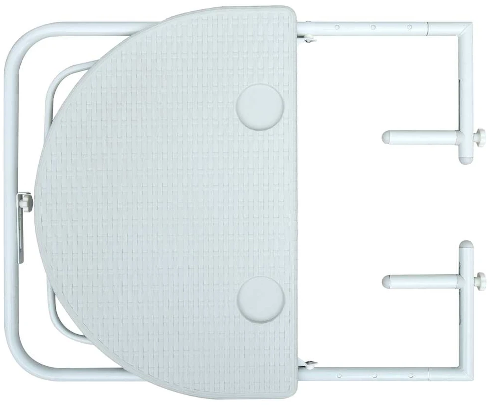 Pakabinamas balkono stalas, baltas, 60x64x83,5cm, plastikas
