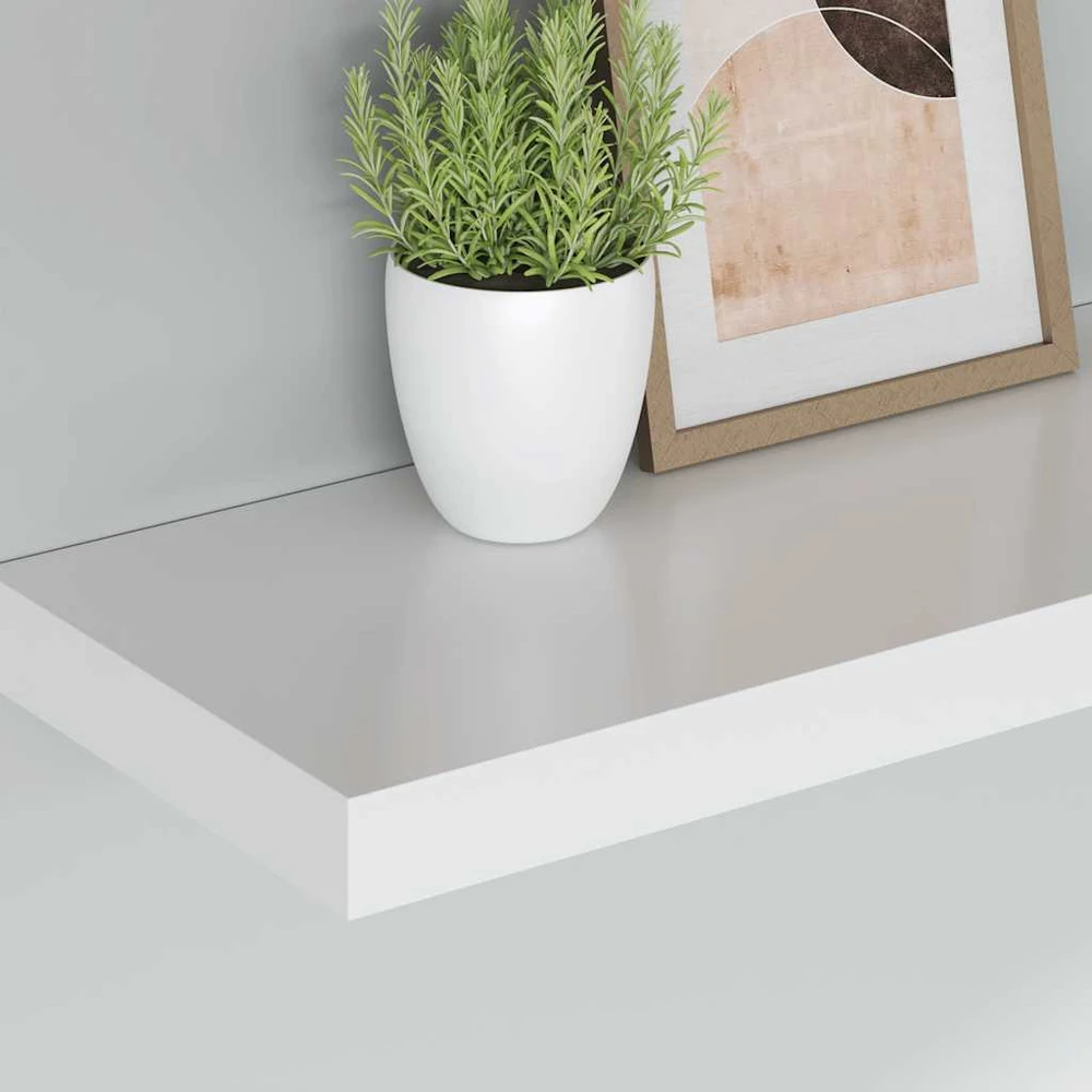 Pakabinamos lentynos, 2vnt., baltos, 60x23,5x3,8cm, MDF