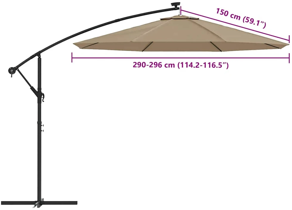 Pakaitinis audinys gembiniam skėčiui, taupe spalvos, 300cm