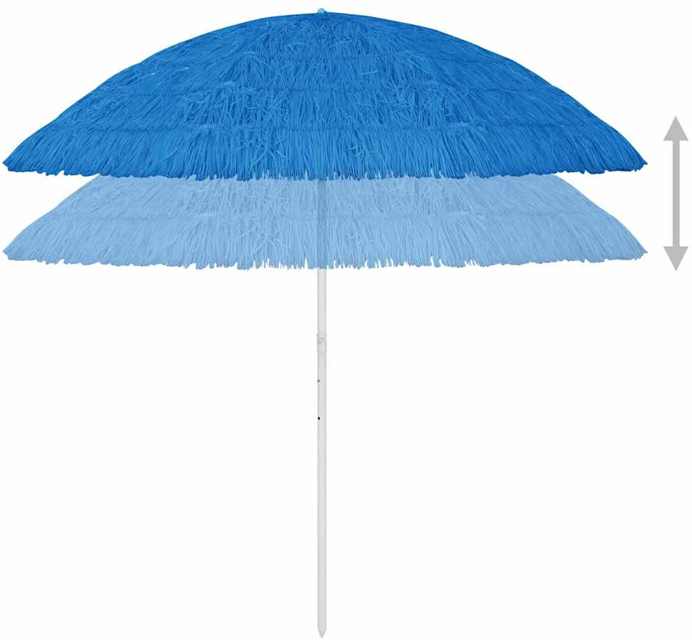 Paplūdimio skėtis, mėlynos spalvos, 300cm, havajietiško dizaino