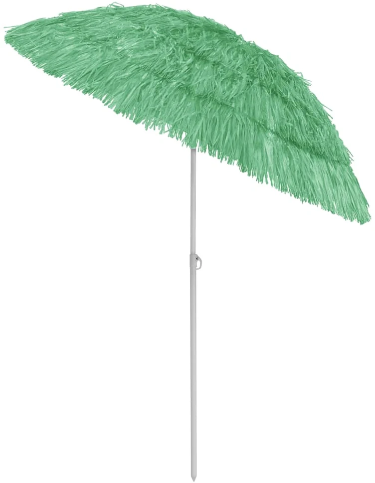 Paplūdimio skėtis, žalios spalvos, 180cm, havajietiško dizaino