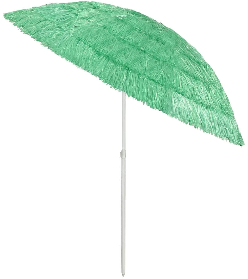 Paplūdimio skėtis, žalios spalvos, 240cm, havajietiško dizaino
