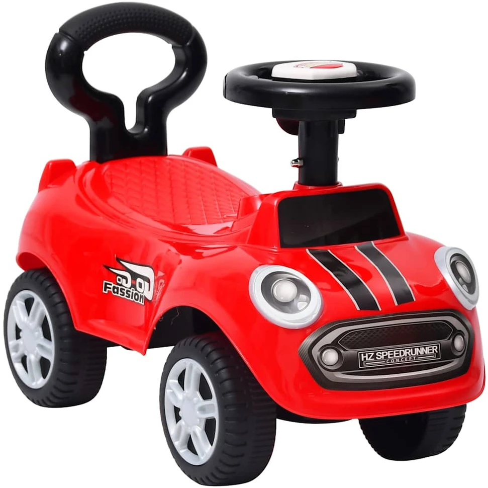 Paspiriamas vaikiškas automobilis, raudonos spalvos