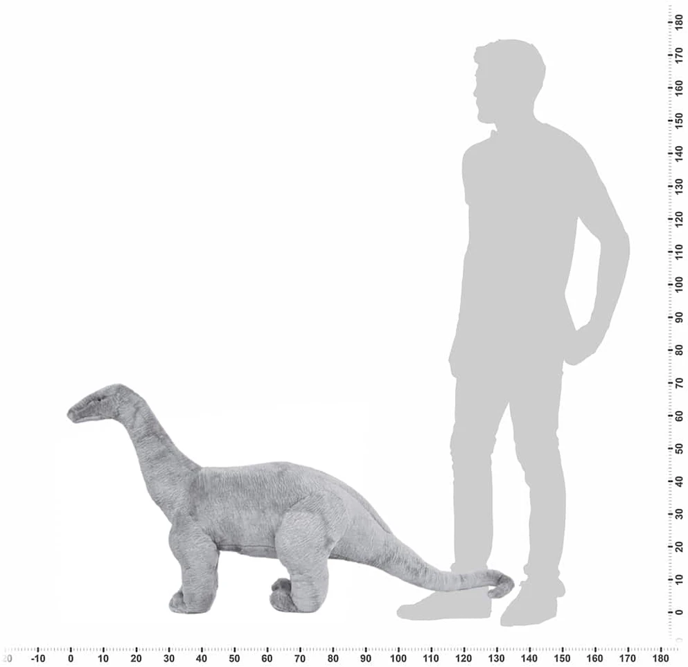 Pastat. pliušin. žaislas dinozauras brachiozauras, pilkas, XXL