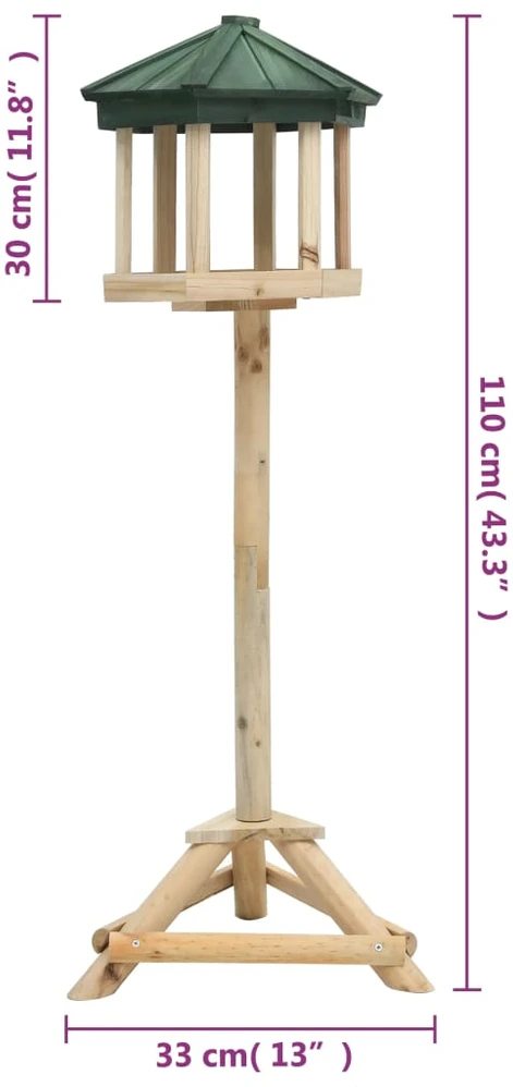 Pastatoma lesykla paukščiams, 33x110 cm, eglės medienos masyvas