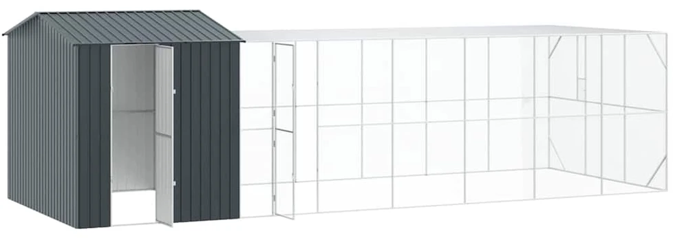 Paukščių narvas Antracitas 845 x 304 x 247 cm Cinkuota plienas