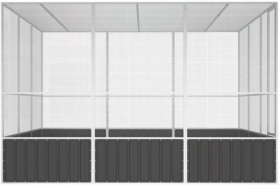 Paukščių narvas, antracito, 302,5x324,5x211,5cm, plienas