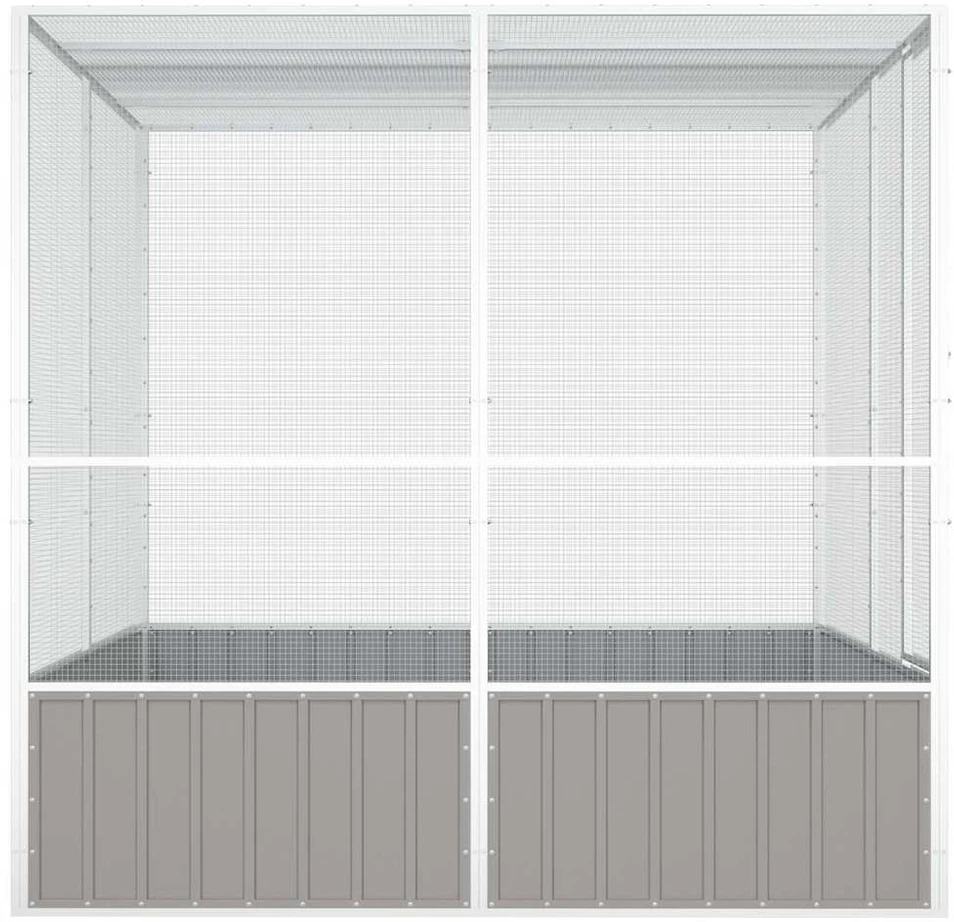 Paukščių narvas, pilkas, 213,5x217,5x211,5cm, plienas