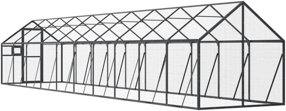 Paukštidė, antracito spalvos, 1,79x10x1,85m, aliuminis