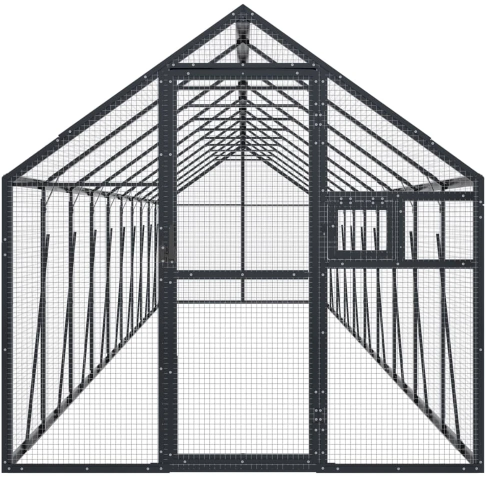 Paukštidė, antracito spalvos, 1,79x10x1,85m, aliuminis