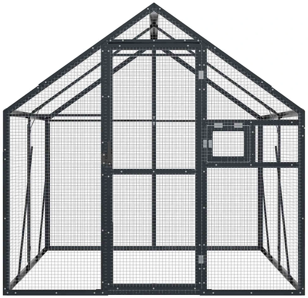 Paukštidė, antracito spalvos, 1,79x2x1,85m, aliuminis