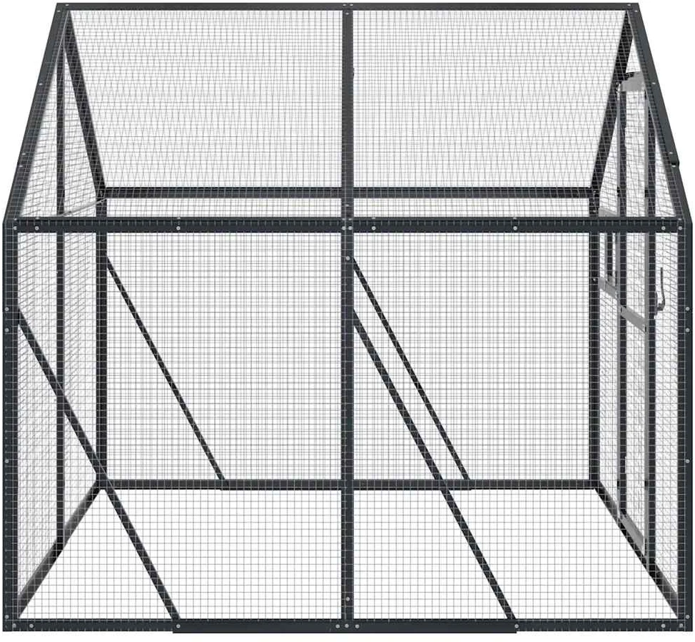 Paukštidė, antracito spalvos, 1,79x2x1,85m, aliuminis