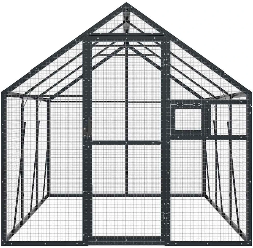 Paukštidė, antracito spalvos, 1,79x3x1,85m, aliuminis