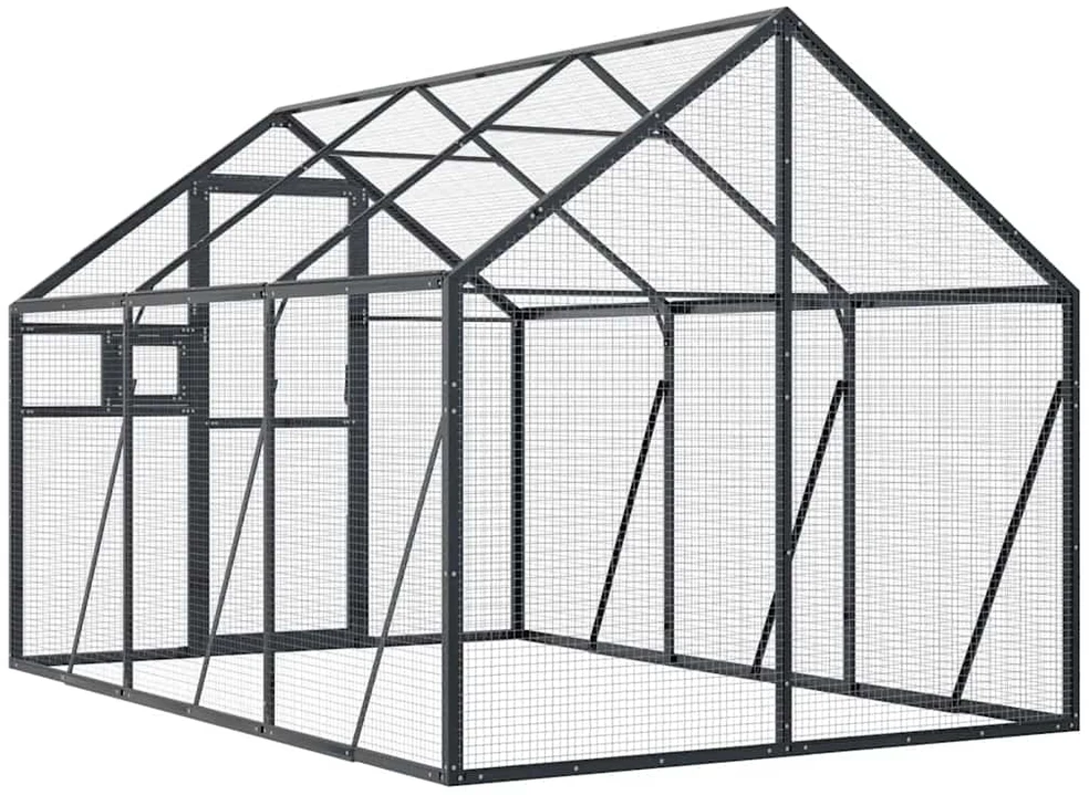 Paukštidė, antracito spalvos, 1,79x3x1,85m, aliuminis