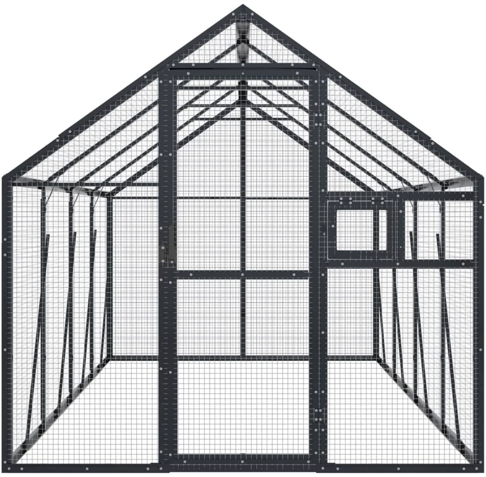 Paukštidė, antracito spalvos, 1,79x4x1,85m, aliuminis