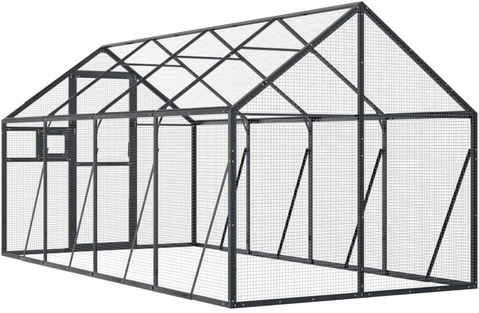 Paukštidė, antracito spalvos, 1,79x4x1,85m, aliuminis