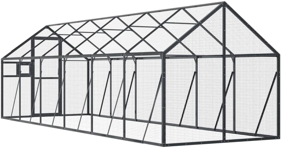 Paukštidė, antracito spalvos, 1,79x6x1,85m, aliuminis