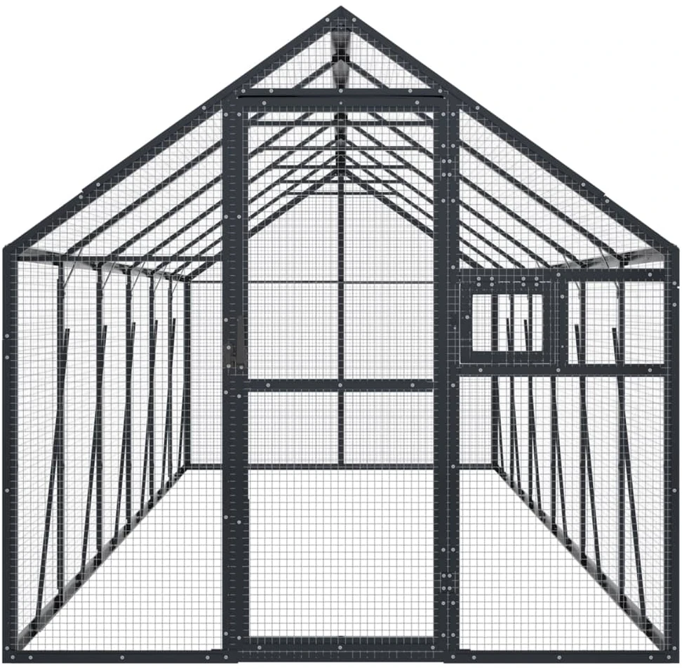 Paukštidė, antracito spalvos, 1,79x6x1,85m, aliuminis