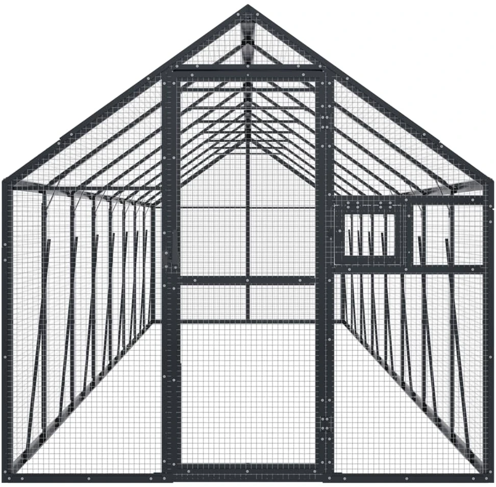 Paukštidė, antracito spalvos, 1,79x8x1,85m, aliuminis