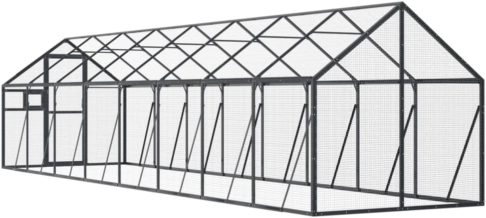 Paukštidė, antracito spalvos, 1,79x8x1,85m, aliuminis