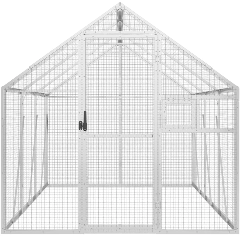 Paukštidė, sidabrinės spalvos, 1,79x3x1,85m, aliuminis