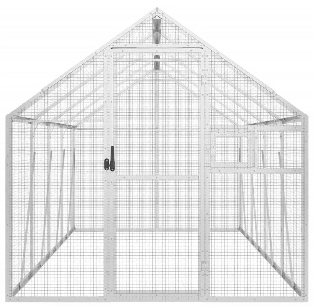 Paukštidė, sidabrinės spalvos, 1,79x4x1,85m, aliuminis