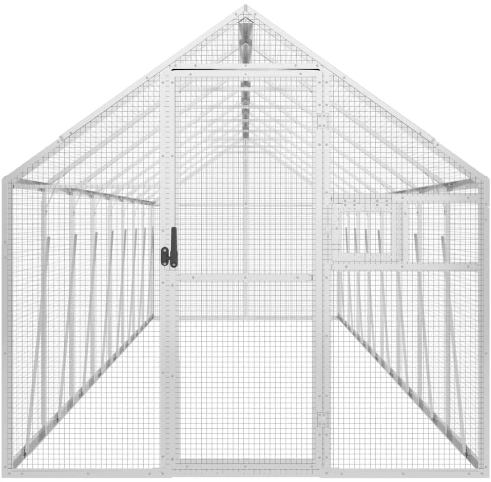 Paukštidė, sidabrinės spalvos, 1,79x8x1,85m, aliuminis