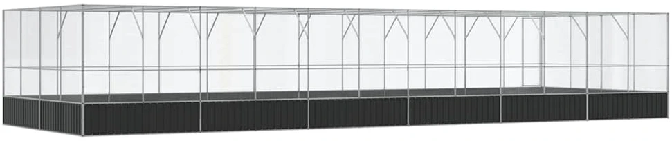 Paukštidė su prailginimu, sidabrinė, 1246x414x212cm, plienas