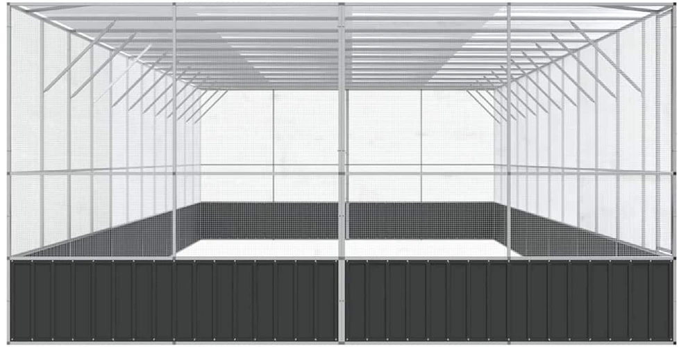 Paukštidė su prailginimu, sidabrinė, 1246x414x212cm, plienas