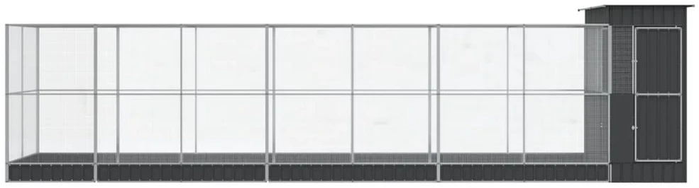 Paukštidė su prailginimu, sidabrinė, 830x203x216cm, plienas