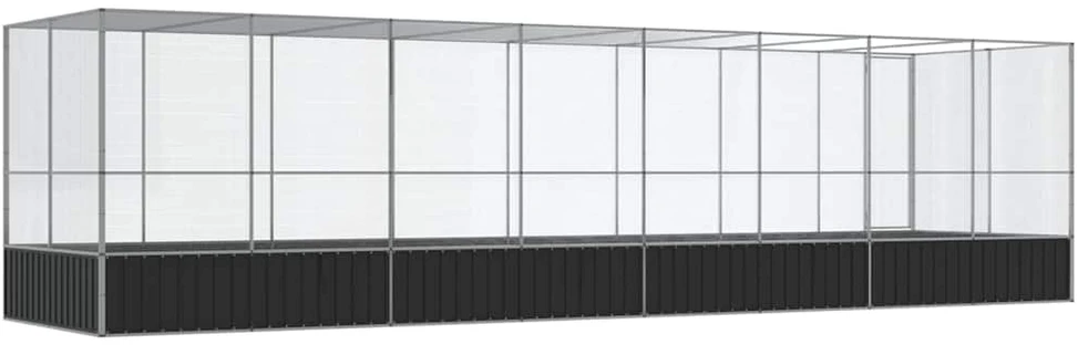 Paukštidė su prailginimu, sidabrinė, 832x207x212cm, plienas