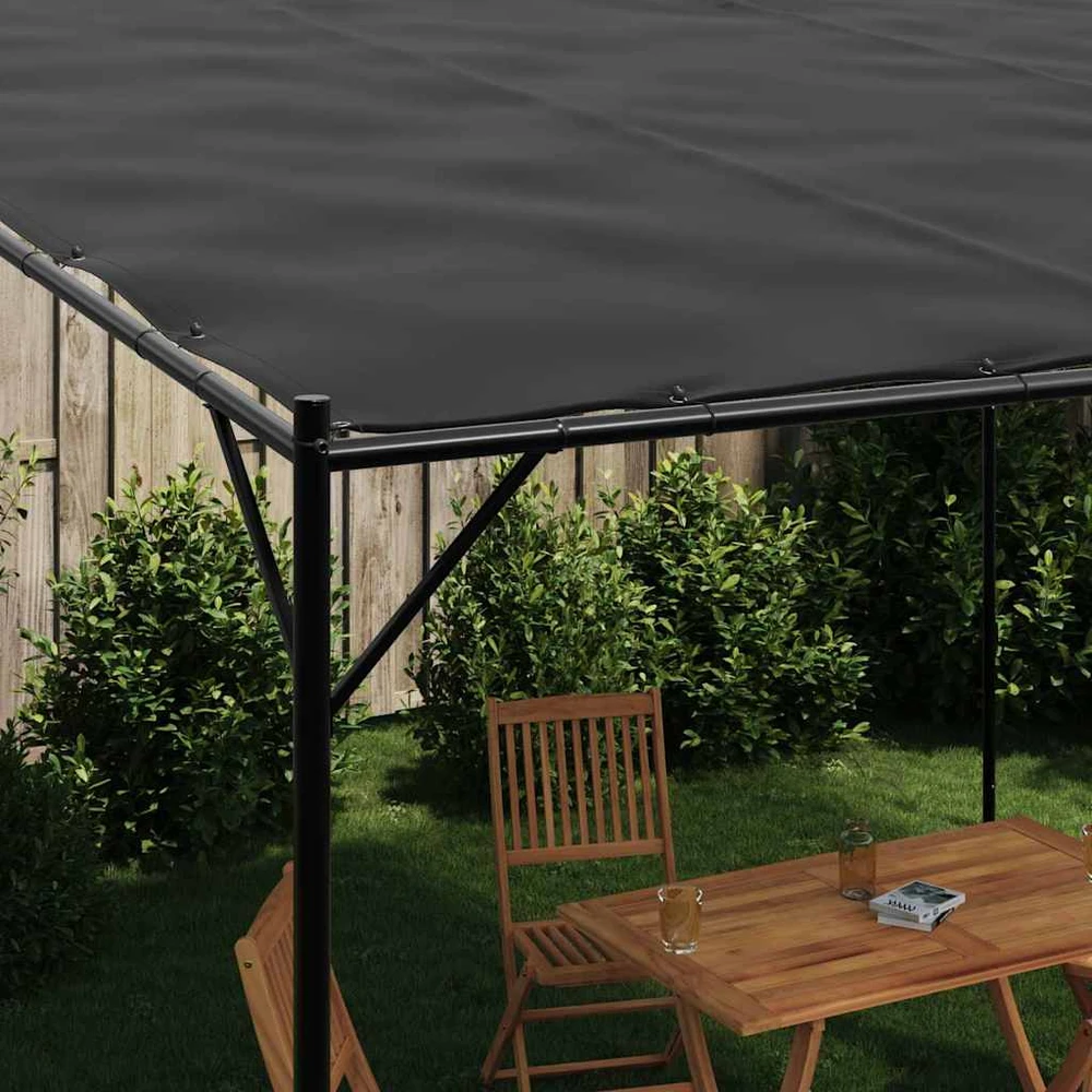 Pavėsinė, antracito spalvos, 4x4m, audinys ir plienas, 180g/m²