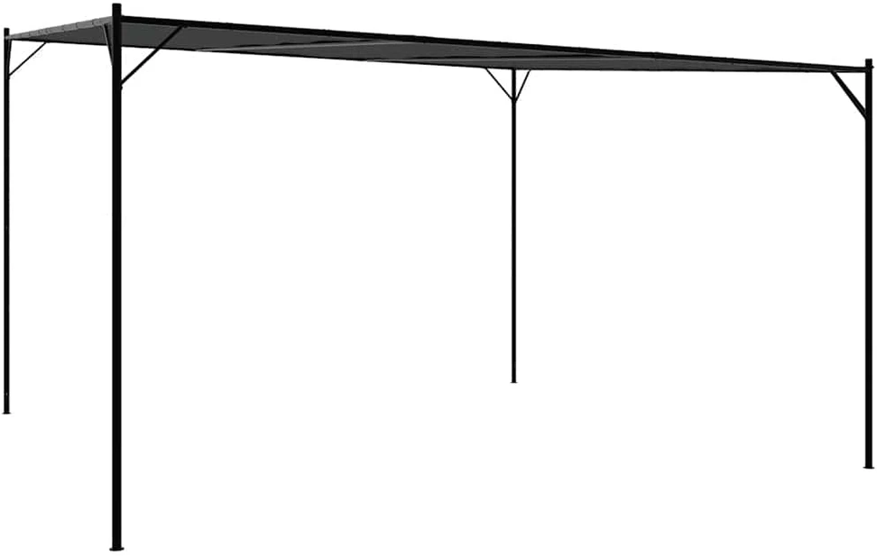 Pavėsinė, antracito spalvos, 4x4m, audinys ir plienas, 180g/m²