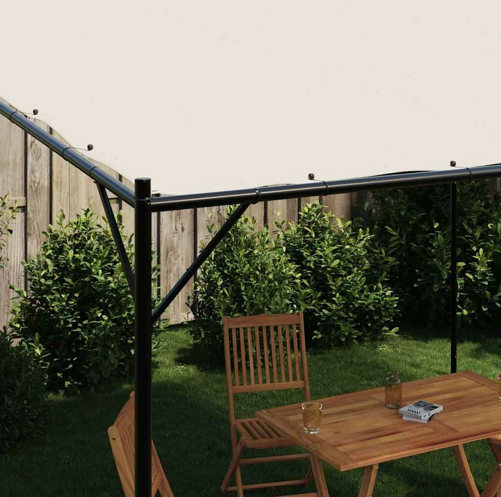 Pavėsinė, baltos spalvos, 4x4m, audinys ir plienas, 180g/m²