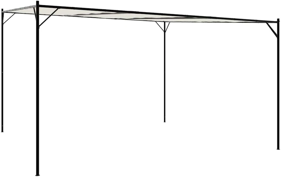 Pavėsinė, baltos spalvos, 4x4m, audinys ir plienas, 180g/m²