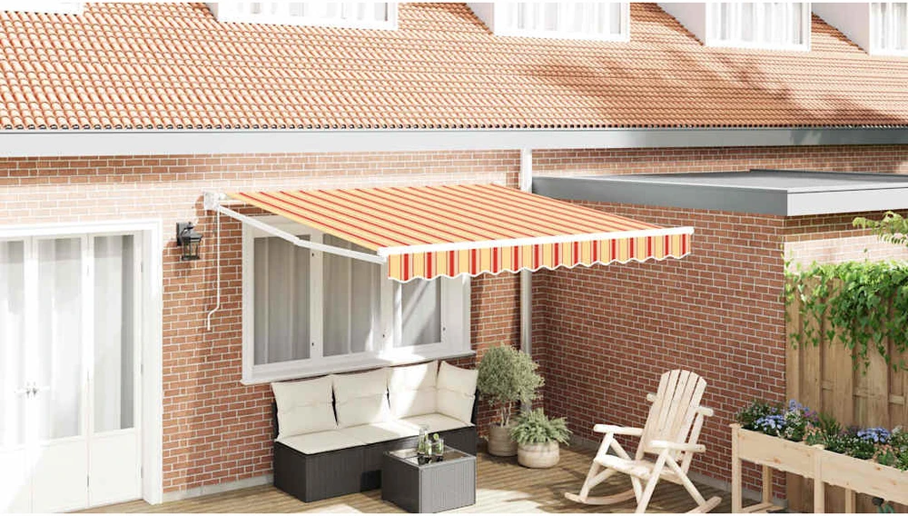 Ištraukiama markizė Geltona ir Oranžinė 350 x 250 x 165 cm