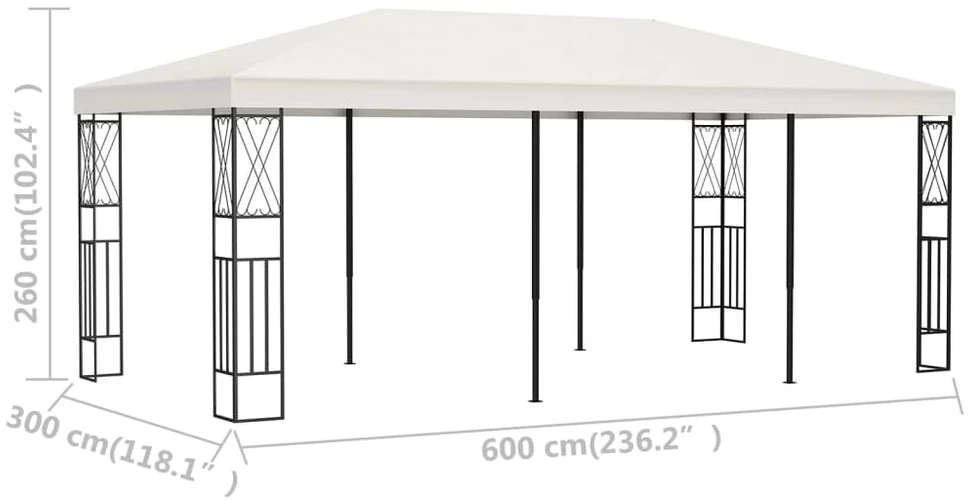 Pavėsinė, kreminės spalvos, 3x6m, audinys
