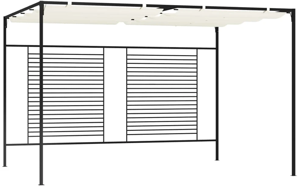 Pavėsinė su įtraukiamu stogu, kreminė, 3x4x2,3m, 180g/m²