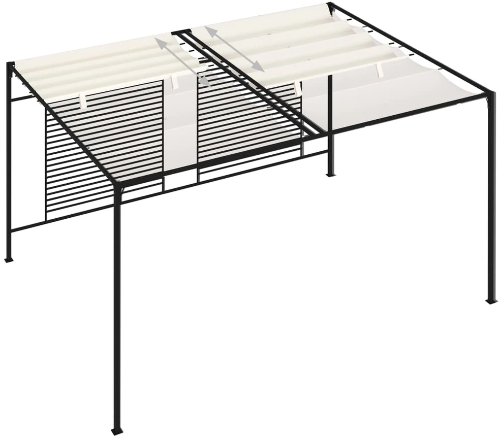 Pavėsinė su įtraukiamu stogu, kreminė, 3x4x2,3m, 180g/m²