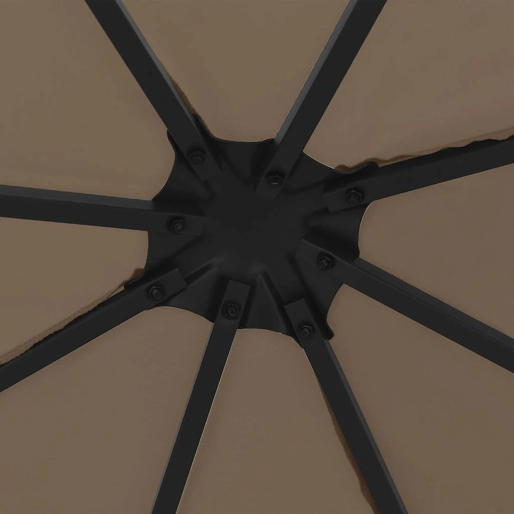 Pavėsinė su lempučių girliandomis LED, taupe, 3x3m