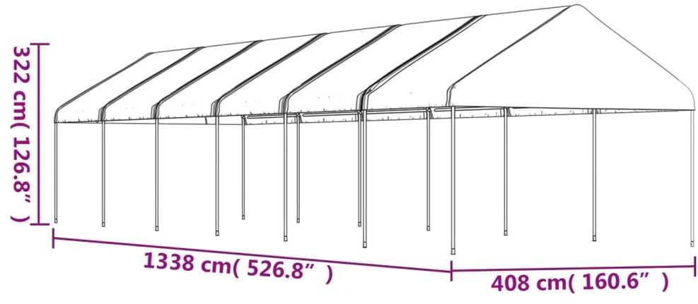 Proginė palapinė su 8 tinklinėmis sienomis, raudona, 3x9m, HDPE